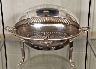 Goldsmith & Silversmith Co Silver Plated Revolving Domed Top Breakfast Server 2