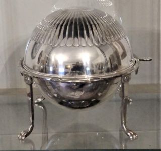 Goldsmith & Silversmith Co Silver Plated Revolving Domed Top Breakfast Server 6