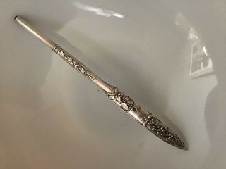 French Sterling Silver Holly Art Nouveau Fountain Pen Christmas Quill Caligraphy