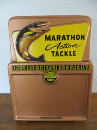 Marathon Action Tackle The Lures They Like To Strike,  3d Display Sign Wausau Wis