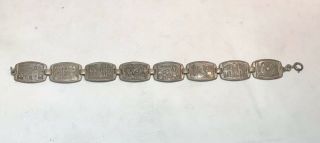 Rare 1936 Texas Centennial Bracelet 8 Sterling Silver Charms 6 3/4” Long 2