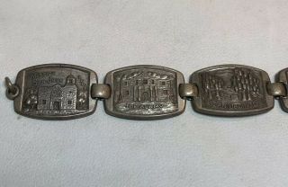 Rare 1936 Texas Centennial Bracelet 8 Sterling Silver Charms 6 3/4” Long 3