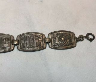 Rare 1936 Texas Centennial Bracelet 8 Sterling Silver Charms 6 3/4” Long 5