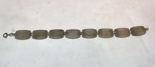 Rare 1936 Texas Centennial Bracelet 8 Sterling Silver Charms 6 3/4” Long 6
