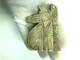 Large Unusual Ca.  1300 Bc Egyptian Faience Eye Of Horus Amulet - Wearable - R77