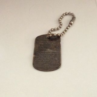 Ww2 Dog Tag The Lord’s Prayer Antique Usa