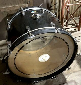 Vintage Ludwig 24” Bass Drum - “Black Cortex” - Made in USA 8