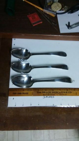 Early American Coin Silver Serving Spoons Marked John Burger C.  1790 - 1807 1.  8 Ozs