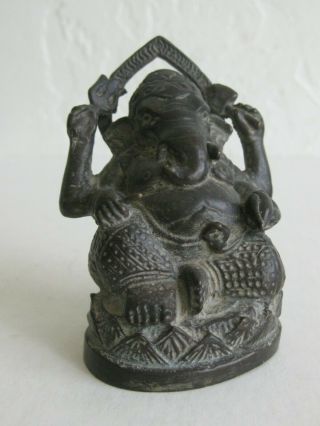 Fine Old Antique Tibetan Tibet India Ganesha Deity God Bronze Buddha Statue Idol