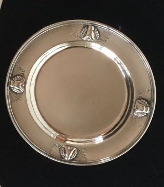 Great Vintage Georg Jensen Sterling Silver 4.  75” Plate/wine Coaster