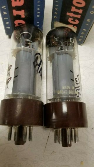 Pair vintage MULLARD FAT BASE XF 6CA7 EL34 amplifier tube 3