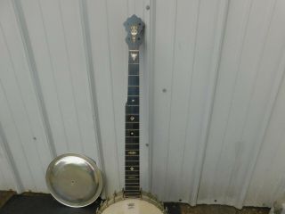 antique 5 string banjo marked THE REGAL & ELTON resonator back 4