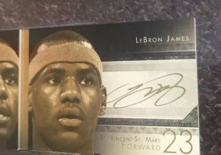 LEBRON JAMES AUTOGRAPHED 2 X 2013 EXQUISITE BOOKLET CARD LAKERS VERY RARE WOW 4