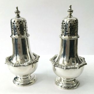 Vintage Solid Sterling Silver Hallmarked Salt & Pepper Pots
