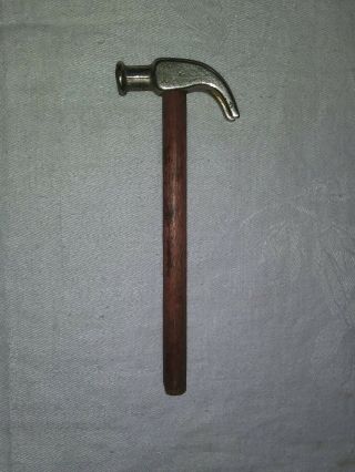 Vintage 1940s 1950s 5 " Metal Toy Hammer Wood Handle