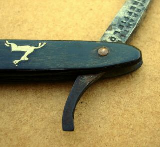 Antique Hare coursing straight razor Sheffield warranted hunting 10