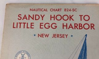 Vintage Nautical Map Chart Sandy Hook To Little Egg Harbor NJ Jan 1965 824 - SC 2