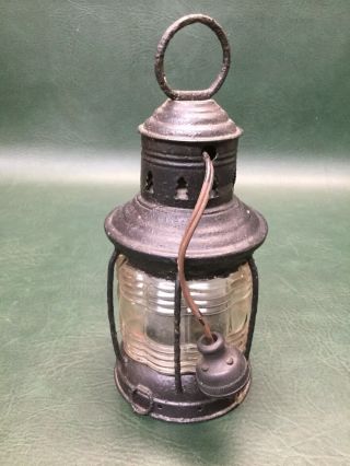 Antique Cast Iron Marine Lamp Lantern Electrified 4
