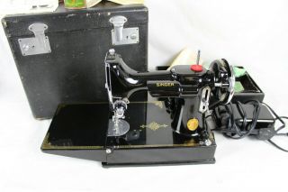 Vintage Singer Featherweight 221 - 1 Sewing Machine With Case 1936 Rare