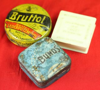 Wwii German Wehrmacht Tin Cans Shoe Polish And Tooth Powder