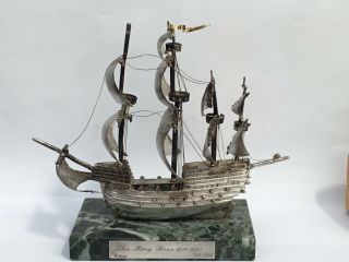 A Solid Silver Model Of The Mary Rose,  Limited Edition - 1983
