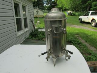 Antique Nickel Plated Over Copper Coffee Pot Crandall Pettee Vintage