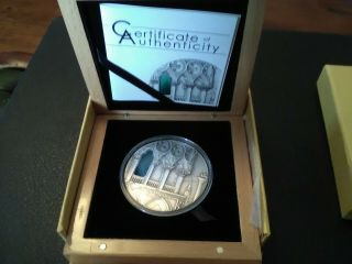 Palau Tiffany Art 2013 Venetian Gothic 2oz Silver Coin,  Rare Mintage 999