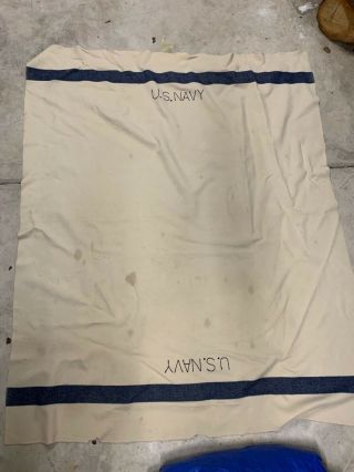 Vintage Us Navy Wool Felt Blanket Wwii Usn