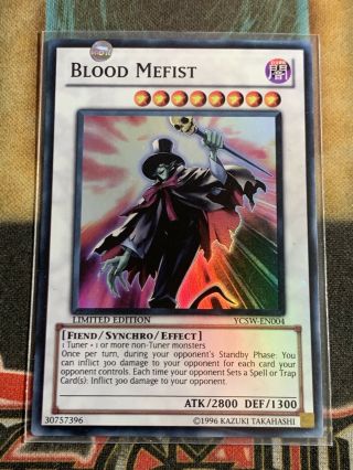 Yugioh Blood Mefist Ycsw - En004 Rare Ycs Prize Card Hard To Find