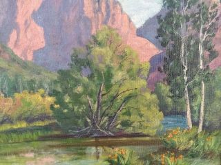 VTG CALIFORNIA LISTED ARTIST AMY DIFLEY BROWN PLEIN AIRE YOSEMITE PAINTING 5