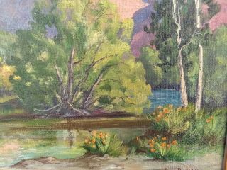 VTG CALIFORNIA LISTED ARTIST AMY DIFLEY BROWN PLEIN AIRE YOSEMITE PAINTING 6