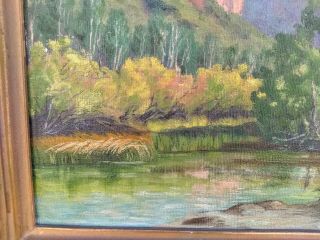 VTG CALIFORNIA LISTED ARTIST AMY DIFLEY BROWN PLEIN AIRE YOSEMITE PAINTING 7