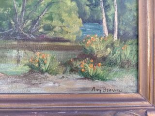 VTG CALIFORNIA LISTED ARTIST AMY DIFLEY BROWN PLEIN AIRE YOSEMITE PAINTING 8