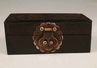 Chinese Wood Jewelry Box Hand - Carved Dragon Phoenix Decora Adorn Ladies Gift