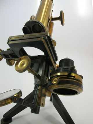 Antique Microscope by W.  Watson.  ' Edinburgh ' model.  Cased. 12