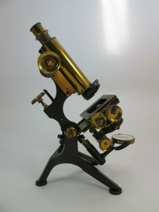 Antique Microscope by W.  Watson.  ' Edinburgh ' model.  Cased. 2