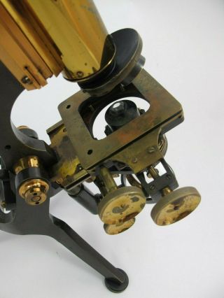 Antique Microscope by W.  Watson.  ' Edinburgh ' model.  Cased. 3