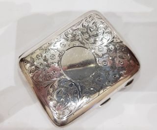 George V Solid Silver Cigarette Case Hm.  Birmingham 1917 91.  3 Grams