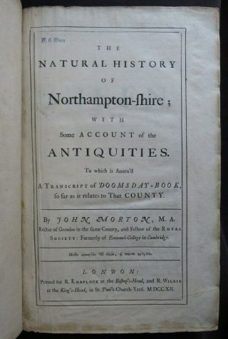 NATURAL HISTORY NORTHAMPTONSHIRE 1712 MORTON Plates BOTANY SHELLS ANTIQUITIES 2