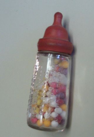 Vintage Lynne Doll Nurser Glass Baby Bottle Candy Container T H Stough Co