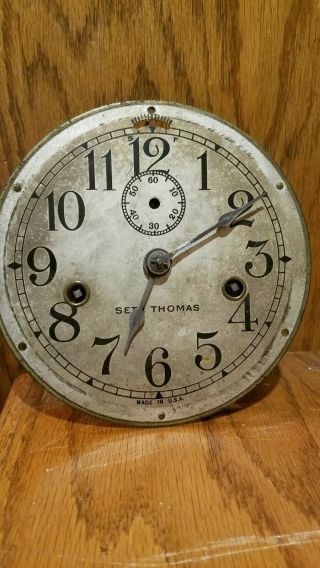 Old Seth Thomas Ships Clock With Large St No.  10 Movement And 6 In Diameter Dial