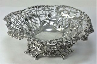 Victorian Hallmarked Sterling Silver Bonbon Dish – 1892 By W.  Comyns (87g) – {2}