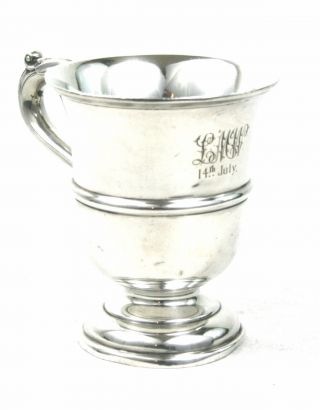 Antique Sterling Silver Christening Cup Walker & Hall Sheffield 1915