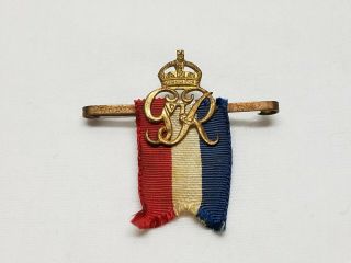 Vintage Antique George Vi G R Medal Pin Ribbon Wwii Royal British Air Force Navy