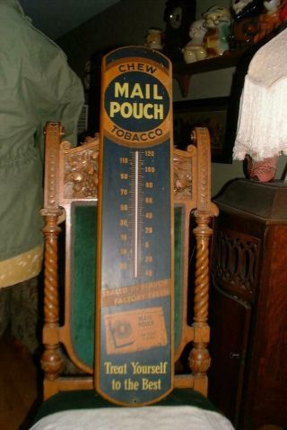 Antique Mail Pouch Chewing Tobacco Thermometer,