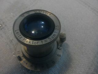 Vintage Leitz Hektor 50mm 2.  5 Leica Lens Collapsible.