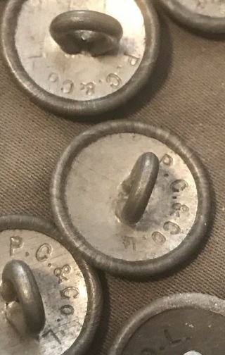 12 WW2 German 16mm Silver Pebbled Buttons All Maker Marked P.  C.  & CO.  L. 3