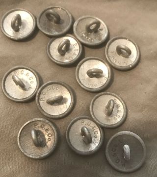 12 WW2 German 16mm Silver Pebbled Buttons All Maker Marked P.  C.  & CO.  L. 5