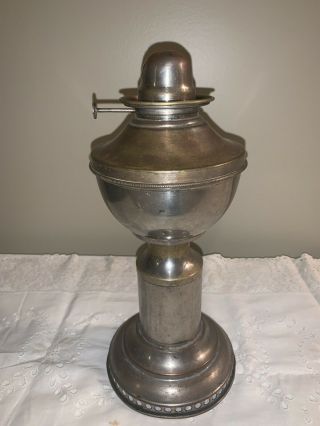 Antique Hitchcock Clockwork Mechanical Kerosene Oil Lamp