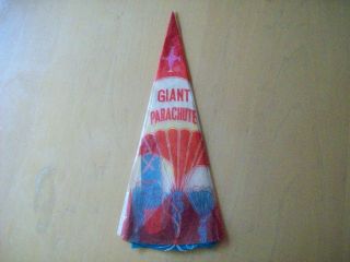 Complete Vintage Giant Parachute Made In Japan With Tie - Dye Paper Rare Toy